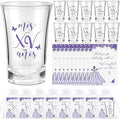 Havawish 25 Sets Quinceanera Party Favors for Guests Quinceanera Acrylic Clear Personalized Shot Glasses Thank You Cards with Organza Bags Mis Xv Años Sweet 15 Birthday Party Favors (Purple)