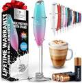 Zulay Kitchen Patented Tornado Triple Whisk Milk Frother with 4 Duracell Batteries – Handheld Foam Maker for Coffee, Lattes, Matcha & Hot Chocolate – Rich, Creamy Froth in Seconds - Rose Pink