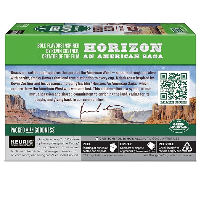 Green Mountain Coffee Roasters Horizon Blend Coffee by Kevin Costner, Single Serve Keurig K-Cup Pod, 60-Count Box