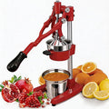 19 Inch Height Extra Tall Commercial Heavy Duty Cast Iron Hand Press Manual Orange Citrus Lemon Lime Grapefruit Pomegranate Fruit Juice Squeezer Machine with Stainless Steel Cup Red