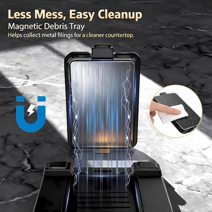 Electric Knife Sharpener for Kitchen, 3-Stage Professional Kitchen Knife Sharpener with 15° Precision Angle Guide, Fast & Portable Stainless Steel Grinding Tool for Sharpening, Repairing & Polishing