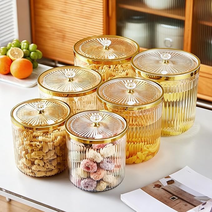 Rice Storage Container,Pantry Large Food Storage Organization with Lids&Scoop Airtight Cereal Dispenser for Flour, Sugar, Cereal, Rice, Cereal,Dry Goods,（3PC；12&7.9&5.8QT）