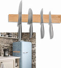 Premium Wood Magnetic Knife Holder for Refrigerator – 15 Inch Professional Double Sided Magnetic Knife Strip for Fridge - Ash Wooden Magnetic Knife Holder for Wall