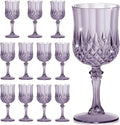 7OZ Plastic Wine Glasses, Reusable Vintage Goblets Unbreakable Drinking Glasses Crystal Water Cups Champagne for Wedding, Parties (12, Dark Purple)