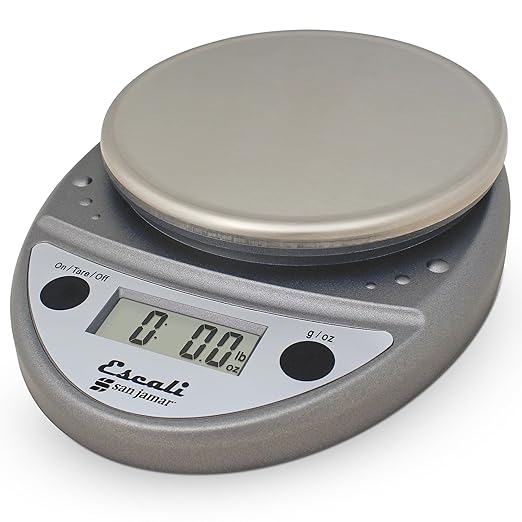 San Jamar SCDGP11M Professional Round Digital Food/Kitchen Scale, 11 lb Capacity, Metallic
