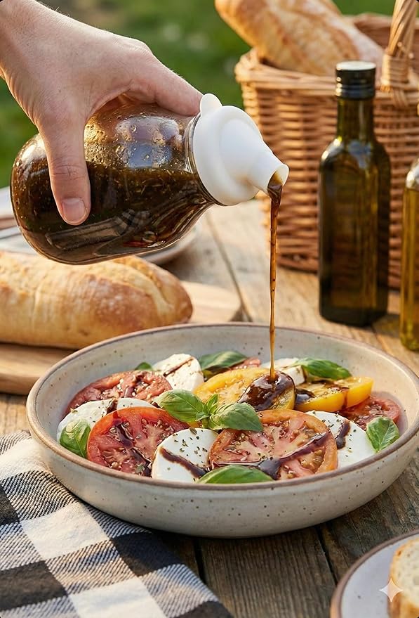 kitchentoolz 16oz Salad Dressing Shaker Bottle – Glass Bottle Salad Dressing Dispenser Container with Tamper-Proof Lid – 4 Pack