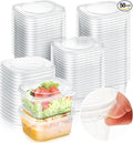 50 Pack 24 oz Deli Containers with Lids, Tamper Proof Leak Resistant Clear Plastic Food Storage Containers, Airtight Meal Prep Container for Soup Salad Tiramisu, Microwave & Dishwasher Safe