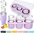 1pc Tumbler Ice Tray for Stanley/Yeti/Simple Modern etc. 40oz Tumblers, Silicone Ice Cube Tray for Tumblers with Bin and Lid, Purple