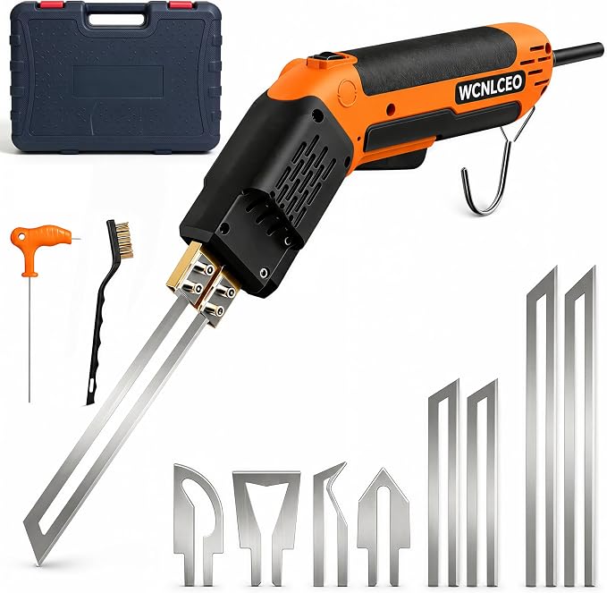 Electric Hot Knife Foam Cutter Kit, Hot Knife Cutting Tool with 8 Blades, R-Shaped Blade, Spade Blade,1.79 in, 3.9in and 7.8 in Blades, Hex Wrench and Brass Brush for Styrofoam, EVA Foam, Foam Board