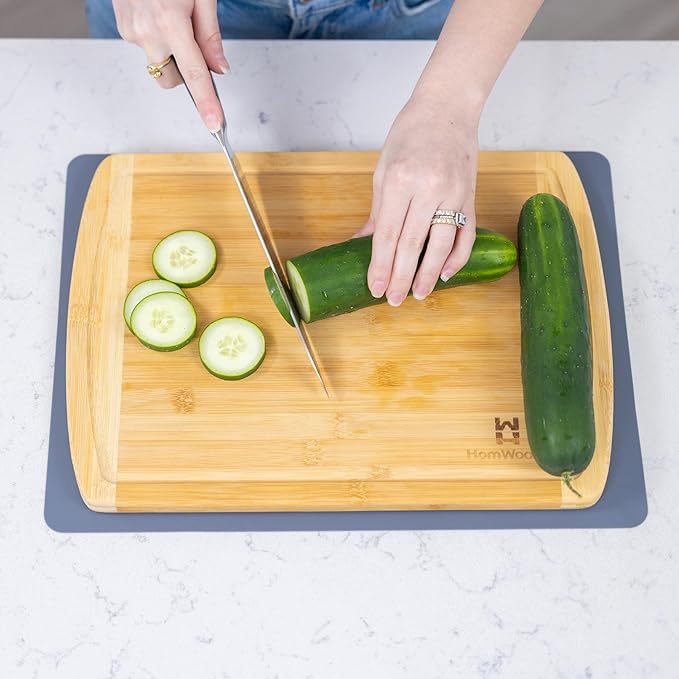 Premium Bamboo Cutting Board-(Set 3) Bamboo Serving Board/Charcuterie Boards-Wood Cutting Board Set/Wooden Chopping Board Set-Kitchen Gadgets