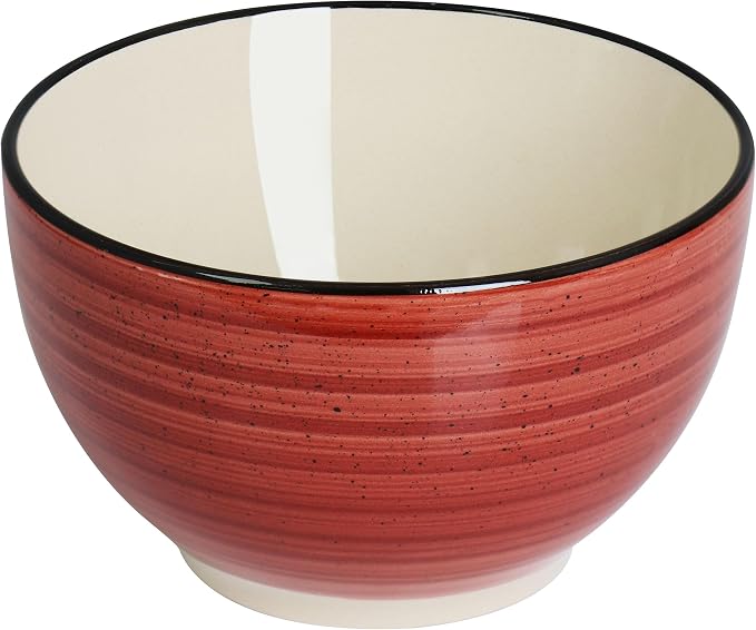 Elama Gia 24 Piece Stoneware Dinnerware Set (Red)