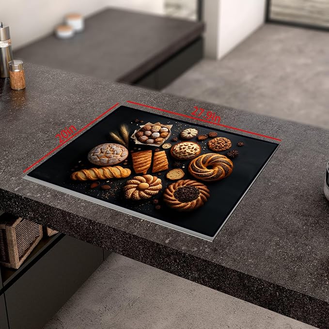 Electric Stove Cover Glass Top Stove Cover Protector Stove Top Covers For Electric Stove Flat Top Natural Rubber Anti-Slip Coating Expands Usable Space (27.9x20)