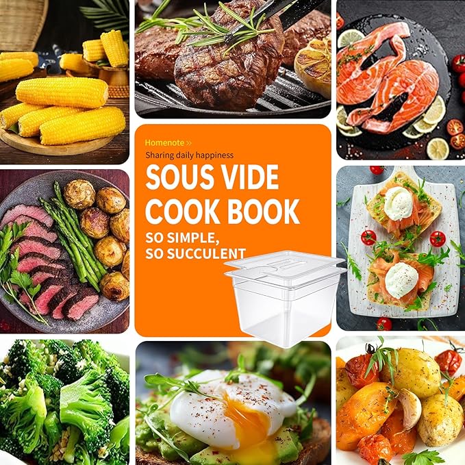 12 Quart Sous Vide Containers with Lid Compatible with Wancle Anova Nano AN500-US00 Pro 3.0 Mini Joule,most Instant Pot Sous Vide Cooker,BPA Free (Container with lid, 12 QT)