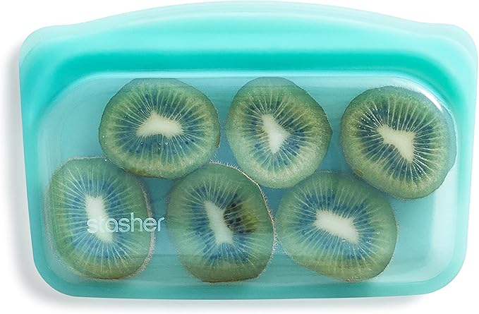 Stasher Platinum Silicone Food Grade Reusable Clear Storage Bags - Snack & Sandwich Sizes
