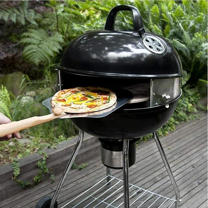 Pizzacraft PC7001 PizzaQue Deluxe Outdoor Pizza Oven Kettle Grill Conversion Kit, Silver, 18''/22.5''