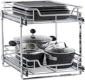Household Essentials Chrome-Plated Steel Dual-Tier Slide-Out Organizer