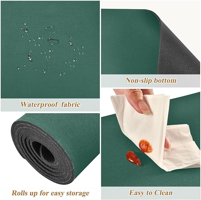 Hunter Green Trivet Table Runner for Hot Pots Pans Heat Resistance Pot Holders Anti-Slip Hot Pad Mats 11.8 * 39.4 Inches