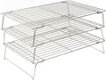 Ultra Cuisine Heavy Duty 3 Tiers Stackable, 16" x 10" Cooling Rack for Cooking and Baking - Professional Grade Premium 100% Stainless Steel Baking Rack & Wire Cooling Mesh - Dishwasher Safe - Pack 3