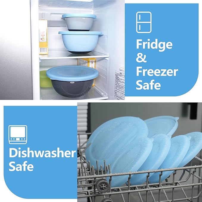 3 Pack Silicone Replacement Lids for OXO 1.5-Quart, 3-Quart & 5-Quart Good Grips Stainless-Steel Mixing Bowls, See-Through Silicone Lids, Dishwasher & Microwave Safe (Bowls Are Not Included)