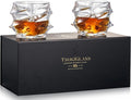 TSUKIGLASS® Storm Japanese Crystal Whiskey Glasses Set of 2 – Old Fashioned Rocks Tumblers, 10oz Lead-Free Crystal, Gift Ready Box for Bourbon, Father's Day Present for Men, Scotch & Cocktails
