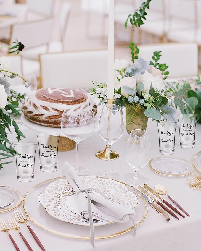 Wedding Favors for Guests-100 Sets Acrylic Clear Wedding Party favors bulk Shot Glasses,Plastic Glasses Thank You Gifts with Treat Boxes for Bridal Shower Friends Family Guests