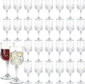 30 Pack Plastic Wine Glasses,10oz Unbreakable Vintage Style Goblets,Reusable Crystal Like Drinking Glass for Wedding Reception, Party Supplies (Clear)