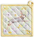 Maison d' Hermine Pot Holders 100% Cotton Heat Resistant Potholders 8" x 8" Hot Pads with Loop BBQ Cooking Baking Gifts for Mothers Day Handling Hot Pans Spring/Summer (Pack of 1, Easter Zest)