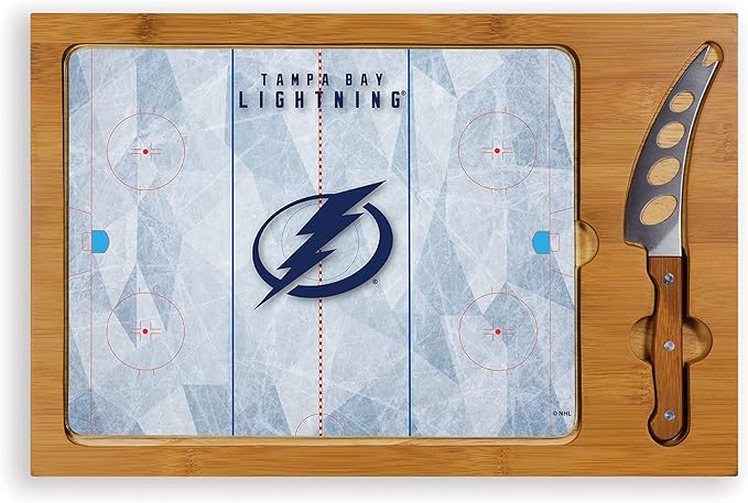 PICNIC TIME NHL unisex-adult NHL Icon Glass Top Cutting Board & Knife Set