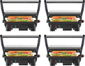 Chefman Electric Panini Press Grill,Compact 2-Slice Sandwich Maker,Non-Stick Coated Plates,Opens 180 Degrees,Dishwasher Safe,Removable Drip Tray,Stainless Steel/Black,(Pack of 4)