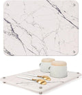 Spaceneat Diatomite Stone Drying Mat for Kitchen Counter - Rapid Moisture Removal - 15.7" x 11.8" Large Dish Drying Stone for Kitchen Sink - Diatomaceous Earth Quick Dry Dish Mat - White Marble