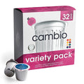 Cambio Roasters Organic Coffee Pods Variety Pack – Includes Light Roast, Dark Roast, and Decaf, Aluminum Coffee Pods Compatible with Keurig®, Small Batch Roasted, Long-Lasting Freshness, 32 Count