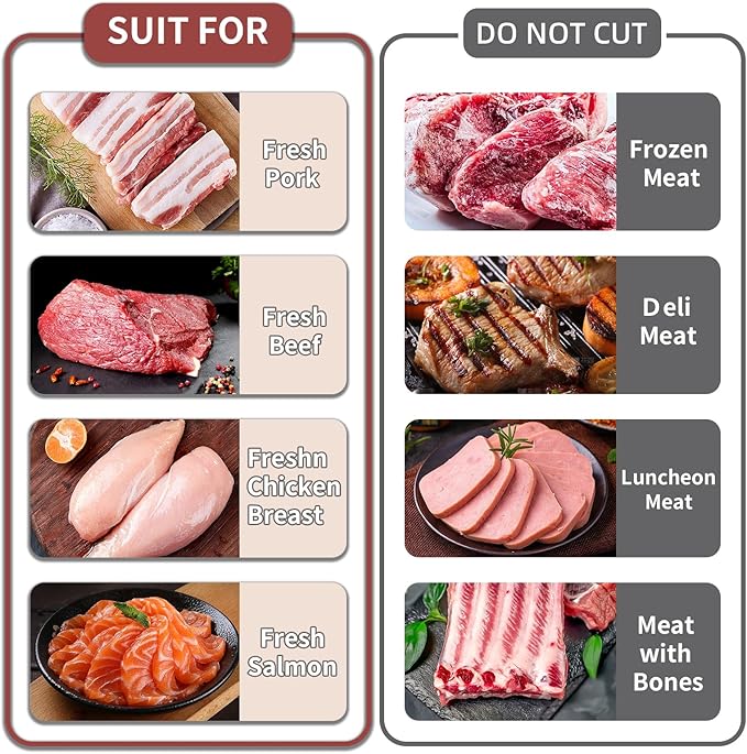 ONCE FOR ALL Meat Slicer Cleaver Kitchen Knife Set For Meat Slicing Shredding, Manual Fresh Meats Cutter Food Slicer For Beef Pork Mutton For Home Cooking BBQ Hot Pot (Pink)