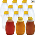 Easy Squeeze 12 Pk 12 Oz Empty Honey Bottles. BPA-Free Food-Safe PET Plastic Honey Dispenser. Flip-Top Refillable Syrup Container. Great for Storing and Serving BBQ Pasta Sauces or Salad Dressings.