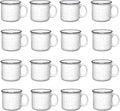 Set of 16 Ceramic Campfire Mugs – 15 Oz, White – Coffee & Tea Cups for Home, Work, Travel, Camping – Customizable, Great for DIY, Events, Companies