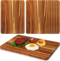 Roshtia 6 Pieces Acacia Wood Cutting Board 14" x 10" Kitchen Wooden Chopping Board Reversible Charcuterie Serving Tray Butcher Block Cutting Tray for Meat Cheese Vegetables Fruit (Classic)