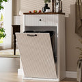 Spurgehom 13 Gallons Tilt Out Trash Can Cabinet Freestanding Kitchen Trash Can Modern Hidden Garbage Recycling Cabinets with Hideaway Drawer Pet Proof Trash Can Holder for Kitchen, White