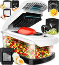Fullstar Vegetable Chopper & Mandoline Slicer for Kitchen - Food Chopper with Container, Cheese Grater, Home Essentials & Kitchen Gadgets (9 in 1, White/Black)