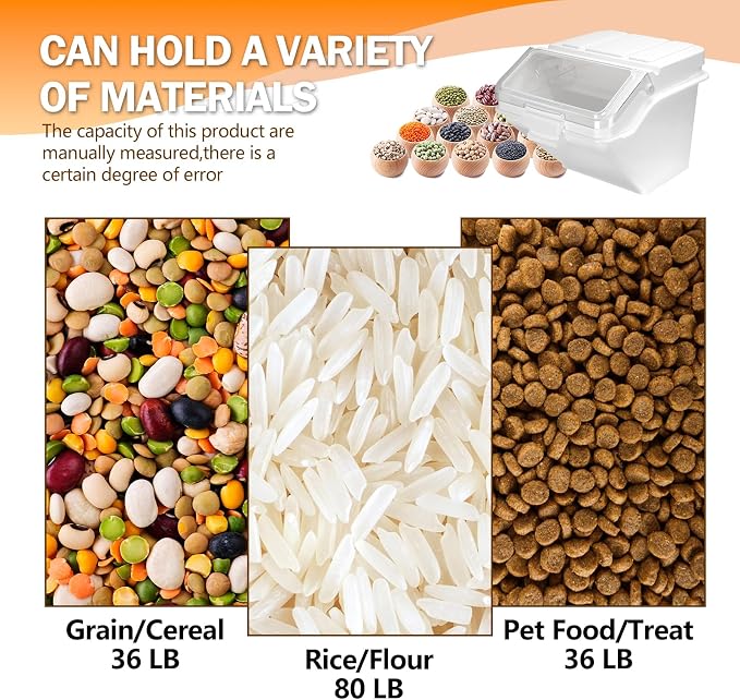 Flour Bin,50lb Stackable Kitchen Ingredient Storage Container with Lid - Food Pantry Organizer for Flour, Sugar, Rice, Baking,Dog Food Supplies (50lb)