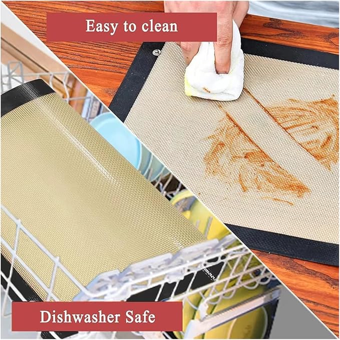 Silicone Baking Mat Non Stick Leakproof Cookie Tray Heat Resistant Oven Liner Kitchen Tool(BLACK-1PCS)