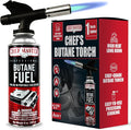 Chef's Torch, Kitchen Torch, Cooking Torch, Refillable Butane Torch Lighter w/ Adjustable Flame for Searing Steaks, Creme Brulee, Desserts, BBQ, Baking, Craft by Chef Master 90014(Butane Not Included)