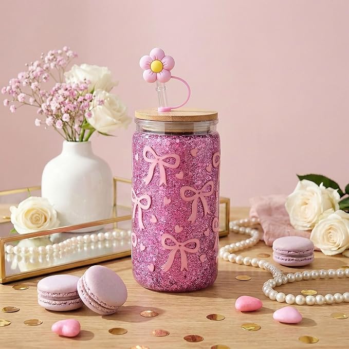 kiddgroo Snow Globe Tumbler Supplies ，16 Pcs DIY Glitter Snowglobe Cup Set– Includes 16oz Double-Wall Acrylic Tumbler, UV DTF Wraps, Craft Glitter, and DIY Tools