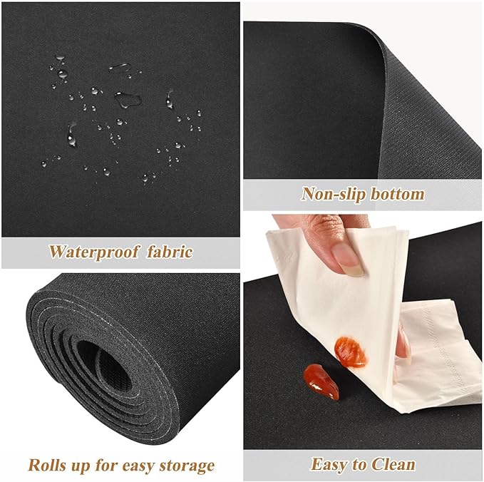 Black Trivet Table Runner for Hot Pan Pots Heat Resistance Pot Holders Anti-Slip Hot Pad Mats 11.8 * 39.4 Inches