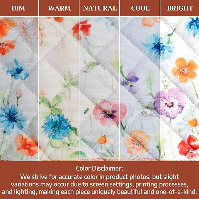 Maison d' Hermine 100% Cotton Oven Mitt & Pot Holder Set (7.5"x13" & 8"x8") Heat Resistant BBQ Cooking Gloves with Loop Baking Grilling Kitchen Gifts for Mothers Day Spring/Summer(Summer Whisper)