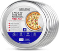 New Star Foodservice Restaurant-Grade Aluminum Pizza Pan/Tray with Wide Rim, 20 Inch, Pack of 6