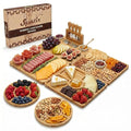 SPATIX Bamboo Charcuterie Boards Set Large Cheese Board Set with Charcuterie Accessories Perfect Birthday Gifts for Couple and House Warming Gifts New Home Gift