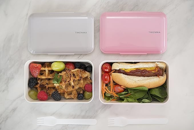 Bento Bite Box from TAKENAKA Japan, Made of Recycled Plastic Bottles for Eco, Sustainable Lunch Box(Gray Champignon)