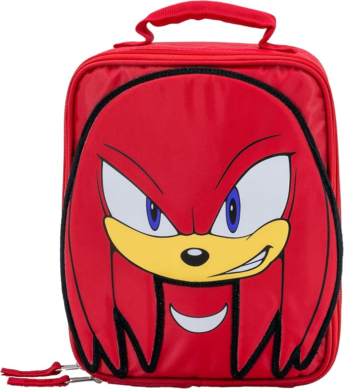 AI ACCESSORY INNOVATIONS Sonic The Hedgehog Insulated Lunch Box, Knuckles Mini Gaming Cooler with 3D Features and Top Padded Handle