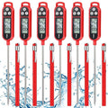 Copkim 6 Pcs Meat Thermometer Food Thermometer with Probe Water Liquid Instant Read Digital Thermometer Cooking Thermometer Supplies BBQ Kitchen Thermometer for Cooking Milk Yogurt (Red)