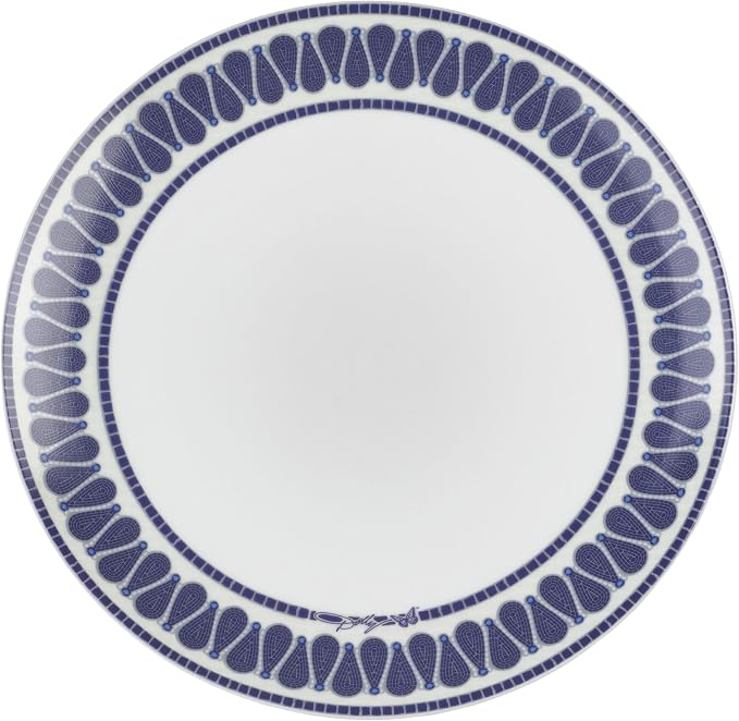 Dolly Parton 12 Piece Jeweled Mosaic Blue Butterfly Dinnerware Set Porcelain Dinner Plates Salad Plates Bowls, Service for 4, Microwave Dishwasher Safe