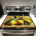 Glass stove top cover 28"x 20", Stove Top Covers for Electric Stove, Flat Range Mat for Glass Cooktop, Kitchen Heat-Resistant Protector Non-Slip Drying Mat (Lemon)